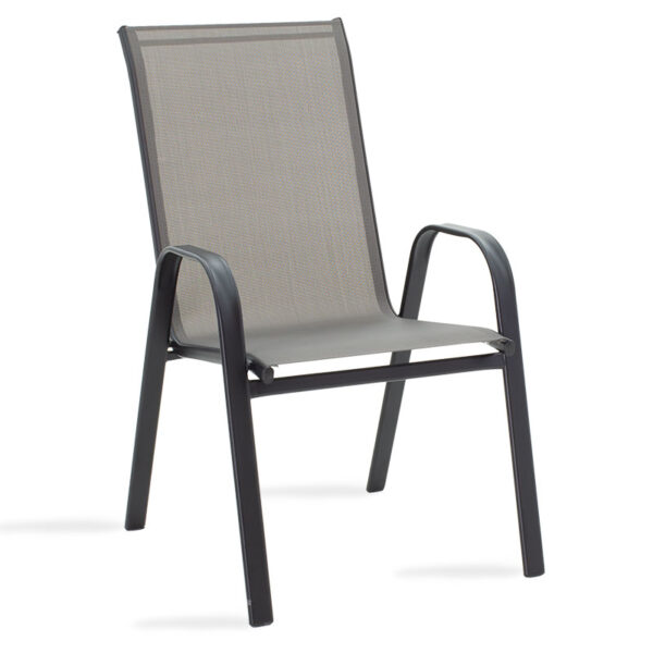 Τραπεζαρία Calan-Watson σετ 3τεμ  μέταλλο μαύρο-textilene μαύρο Φ60x70εκ