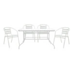 Τραπεζαρία Valor-Tade σετ 5τεμ μέταλλο λευκό
