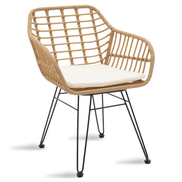 Τραπεζαρία Naoki σετ 5τεμ μέταλλο-μαύρο-pe φυσικό