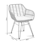 Σαλόνι Gaus-Naoki σετ 3τεμ  μέταλλο μαύρο-pe φυσικό.