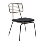 Τραπεζαρία Naoki σετ 3τεμ μαύρο μέταλλο-pe γκρι