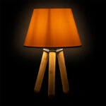 Επιτραπέζιο φωτιστικό PWL-1071 Ε27 εκρού-φυσικό Φ22x32εκ