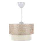 Φωτιστικό οροφής μονόφωτο PWL-1087 Ε27 μπεζ χρυσό-εκρού Φ30x20εκ