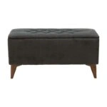 Σκαμπό-μπαούλο Elone γκρι-καρυδί 90x40x44εκ