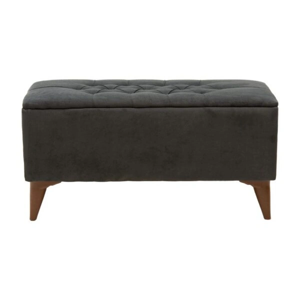 Σκαμπό-μπαούλο Elone γκρι-καρυδί 90x40x44εκ