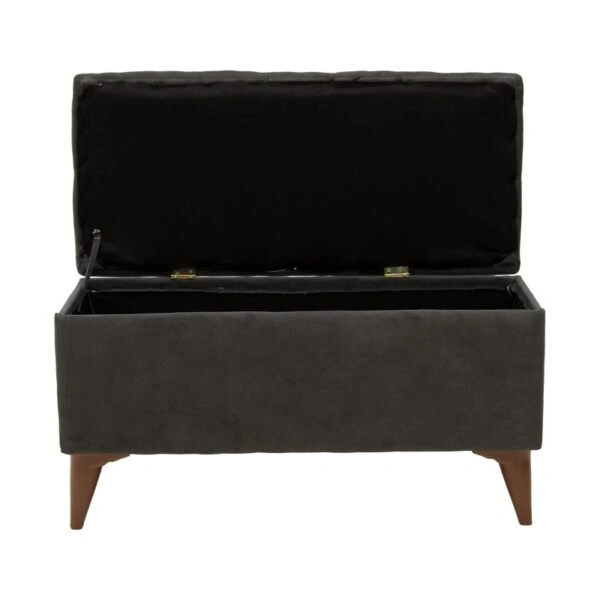 Σκαμπό-μπαούλο Elone γκρι-καρυδί 90x40x44εκ