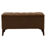 Σκαμπό-μπαούλο Elone  καφέ-καρυδί 90x40x44εκ