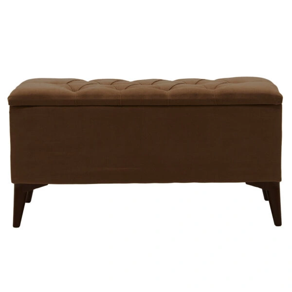 Σκαμπό-μπαούλο Elone  καφέ-καρυδί 90x40x44εκ