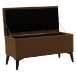 Σκαμπό-μπαούλο Elone  καφέ-καρυδί 90x40x44εκ