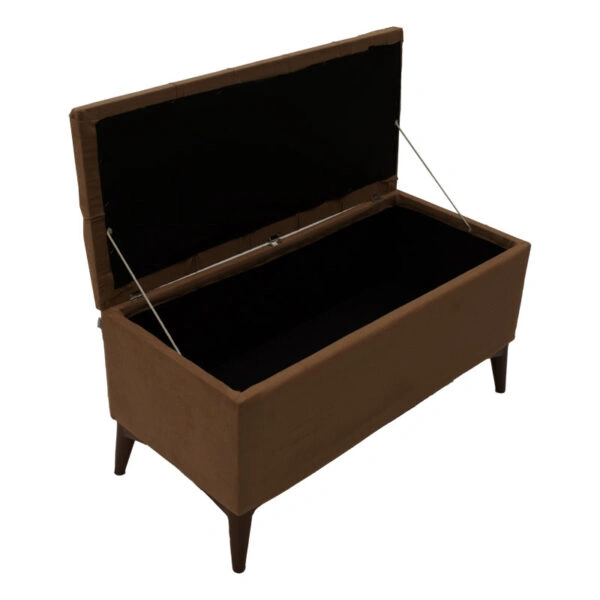 Σκαμπό-μπαούλο Elone  καφέ-καρυδί 90x40x44εκ