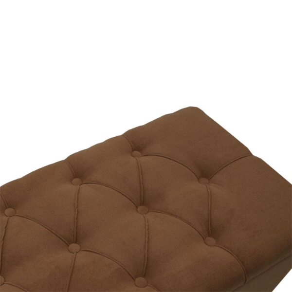 Σκαμπό-μπαούλο Elone  καφέ-καρυδί 90x40x44εκ