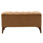 Σκαμπό-μπαούλο Elone μόκα-καρυδί 90x40x44εκ