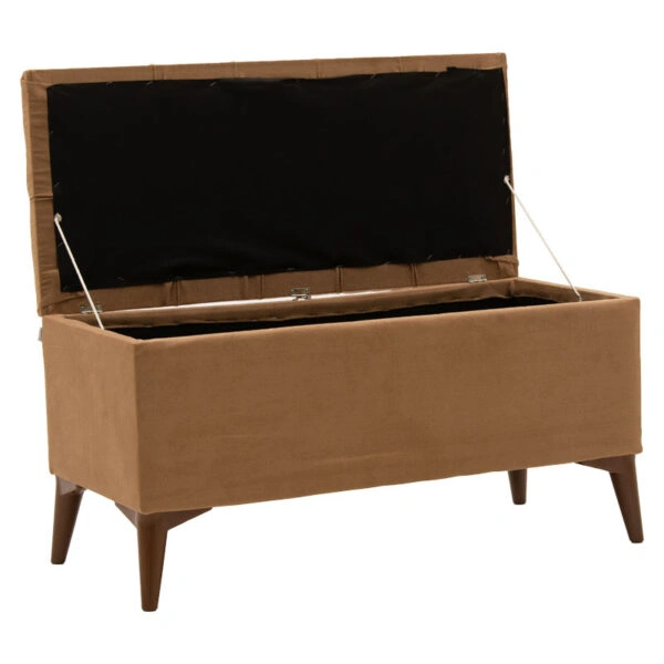 Σκαμπό-μπαούλο Elone μόκα-καρυδί 90x40x44εκ