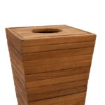Ζαρντινιέρα-κάδος Otis  μασίφ ξύλο οξιάς καρυδί 43.5x43.5x75εκ