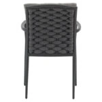 Πολυθρόνα Moritz αλουμίνιο ανθρακί σχοινί-μαξιλάρι γκρι