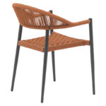 Πολυθρόνα Freiburg αλουμίνιο μαύρο-σχοινί φυσικό-κεραμιδί