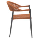 Πολυθρόνα Freiburg αλουμίνιο μαύρο-σχοινί φυσικό-κεραμιδί