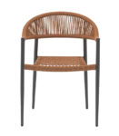 Πολυθρόνα Freiburg αλουμίνιο μαύρο-σχοινί φυσικό-κεραμιδί