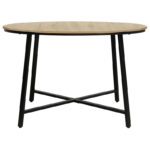 Τραπέζι Gianno  φυσικό-πόδι μαύρο Φ120x76εκ