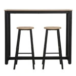 Σετ τραπέζι μπαρ Marle 3τμχ sonoma-μαύρο πόδι 120x40x100εκ