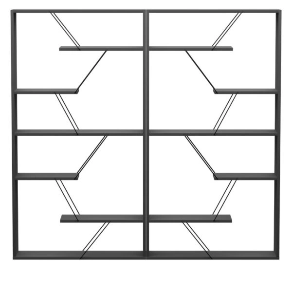 Βιβλιοθήκη Tars  ανθρακί-μαύρο 168x24x157εκ