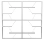 Βιβλιοθήκη Tars γκρι-λευκό 168x24x157εκ