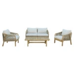 Σαλόνι κήπου Malibu  μασίφ ξύλο ακακίας-ύφασμα μπεζ