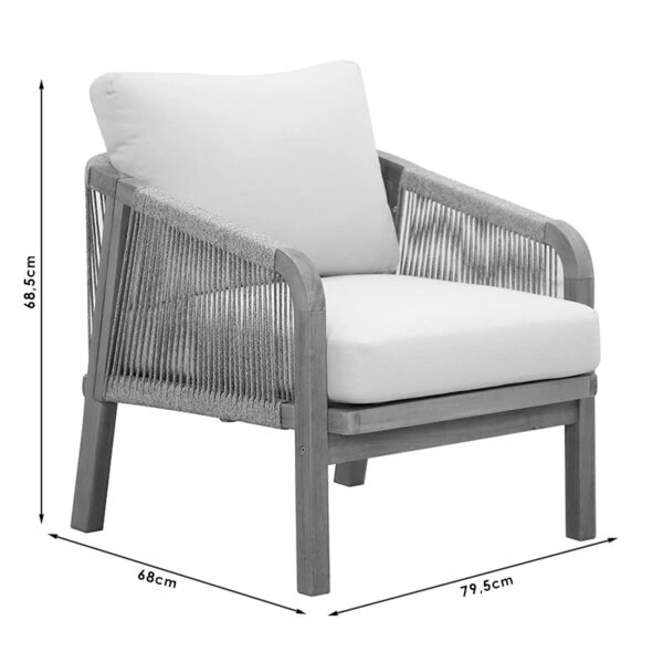 Σαλόνι κήπου Malibu  μασίφ ξύλο ακακίας-ύφασμα μπεζ