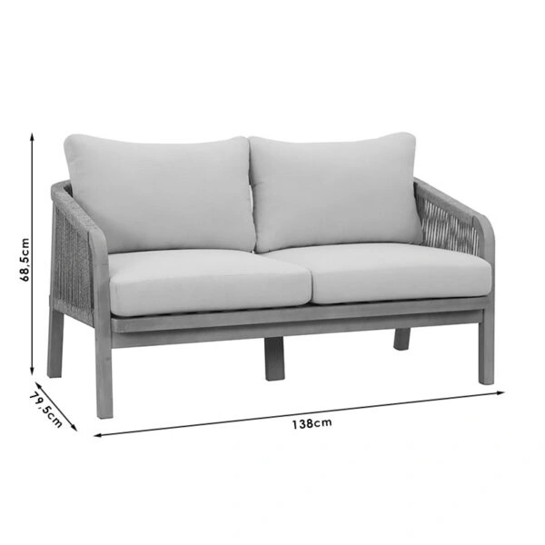 Σαλόνι κήπου Malibu  μασίφ ξύλο ακακίας-ύφασμα μπεζ