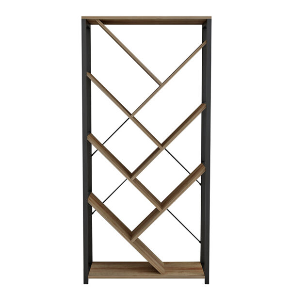 Βιβλιοθήκη Alex φυσικό-μαύρο 74x30x153εκ