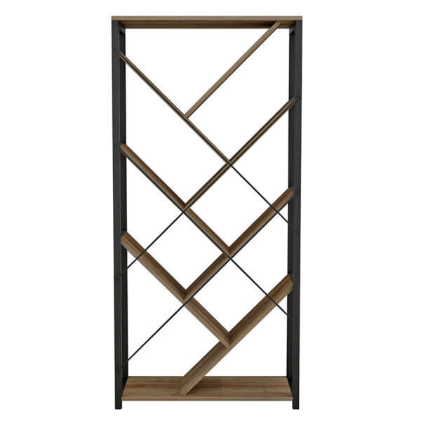 Βιβλιοθήκη Alex φυσικό-μαύρο 74x30x153εκ