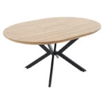 Tραπέζι Lydia  MDF επεκτεινόμενο καρυδί-μαύρο 120-160x120x79εκ