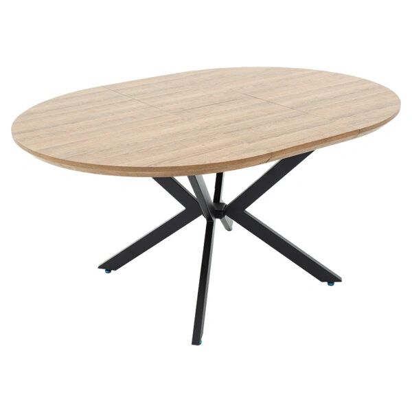 Tραπέζι Lydia  MDF επεκτεινόμενο καρυδί-μαύρο 120-160x120x79εκ