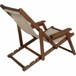 Σεζλόνγκ Retto  μασίφ ξύλο οξιάς καρυδί-πανί PVC εκρού