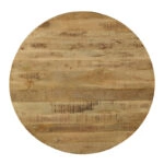 Τραπέζι Royalty μασίφ ξύλο mango 4εκ καρυδί-πόδι μαύρο Φ150x77εκ