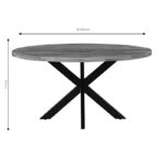 Τραπέζι Royalty μασίφ ξύλο mango 4εκ καρυδί-πόδι μαύρο Φ150x77εκ