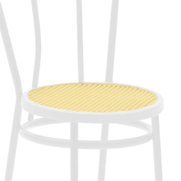 Καρέκλα Βιέννης  pe rattan μπεζ-μέταλλο λευκό