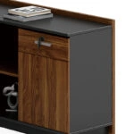 Γραφείο επαγγελματικό με δεξιά γωνία Oscar  καρυδί-ανθρακί 220x180x76εκ
