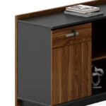 Γραφείο επαγγελματικό με αριστερή γωνία Oscar καρυδί-ανθρακί 220x180x76εκ