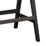 Σκαμπό bar Winslow ξύλο rubberwood μαύρο-pvc rattan φυσικό-ύφασμα γκρι