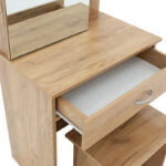 Τουαλέτα κρεβατοκάμαρας Zelia  με καθρέπτη και σκαμπό χρώμα oak 60x40.5x151εκ