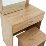 Τουαλέτα κρεβατοκάμαρας Zelia  με καθρέπτη και σκαμπό χρώμα oak 60x40.5x151εκ