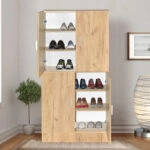 Παπουτσοθήκη-ντουλάπι Felicity  χρώμα φυσικό mo 60x32x127εκ