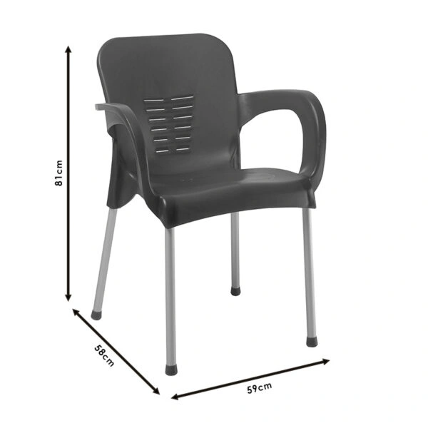 Πολυθρόνα Feast PP πράσινο-αλουμίνιο γκρι