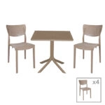 Τραπεζαρία Icon-Ignite  σετ 5τεμ PP σε cappuccino απόχρωση