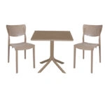 Τραπεζαρία Icon-Ignite σετ 3τεμ PP σε cappuccino απόχρωση