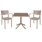 Τραπεζαρία Icon-Frontline σετ 3τεμ PP σε cappuccino απόχρωση