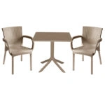 Τραπεζαρία Icon-Festive σετ 3τεμ PP σε cappuccino απόχρωση