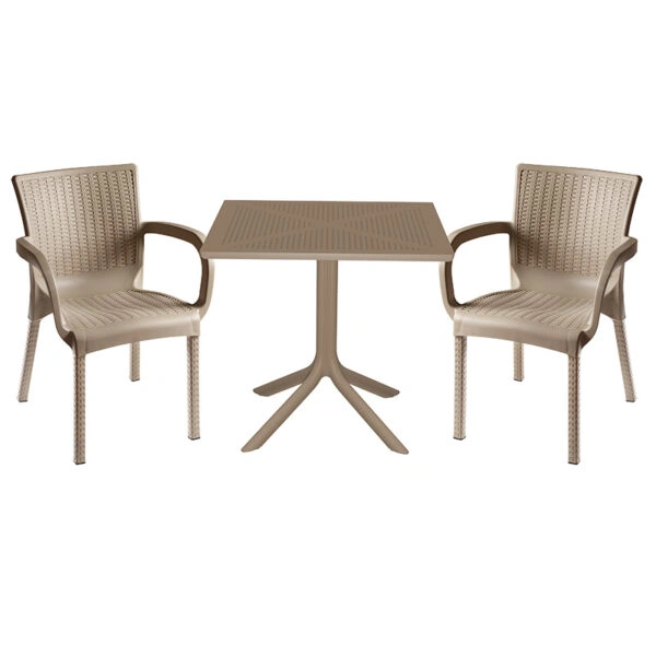 Τραπεζαρία Icon-Festive σετ 3τεμ PP σε cappuccino απόχρωση