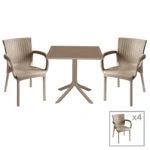 Τραπεζαρία Icon-Festive σετ 5τεμ PP σε cappuccino απόχρωση